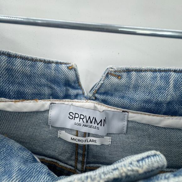 Sprwmn Françoise Micro Flared Leg Jeans High-Rise Denim Stretch Size 28 NWT - Picture 9 of 13